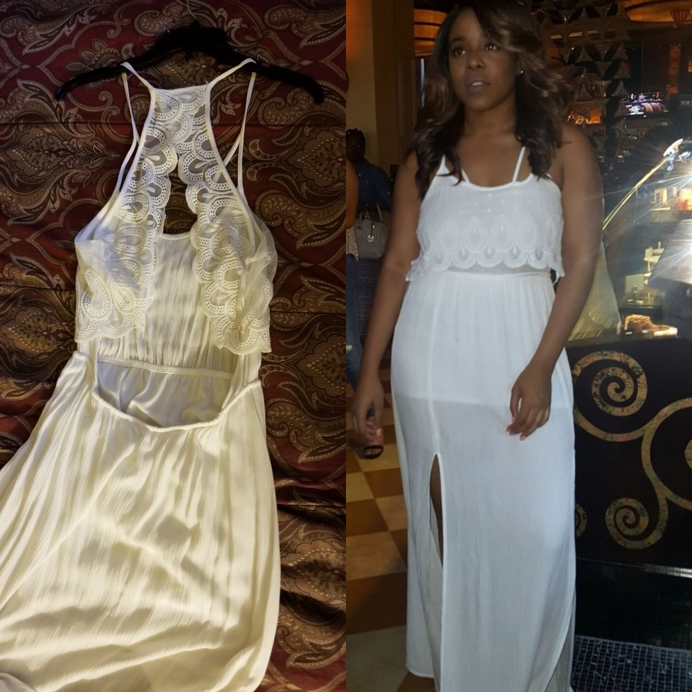 🔴White Backless Dress